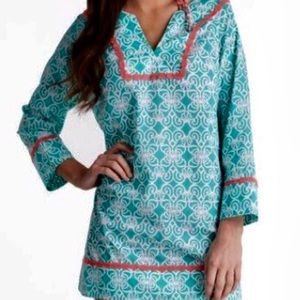 Vineyard Vines Teal and Coral Dress